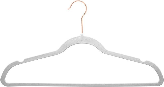 AmazonBasics Velvet Suit Hangers, 30-Pack, Ivory / Rose Gold | Amazon (US)