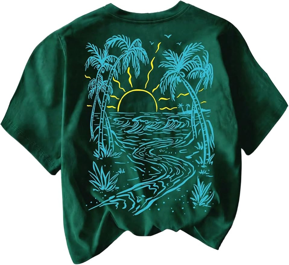 SOLY HUX Women's Summer Graphic Tee Tropical Short Sleeve Vacation Tops | Amazon (US)