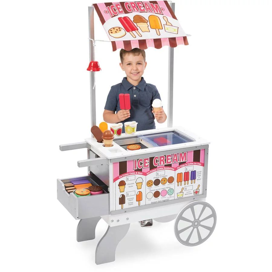 Melissa & Doug Snacks & Sweets Food Cart Play Set | Walmart (US)
