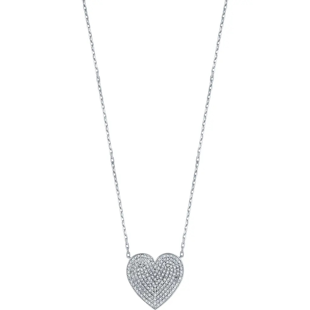 Bony Levy Pavé Diamond Heart Pendant Necklace in 18K White Gold at Nordstrom | Nordstrom