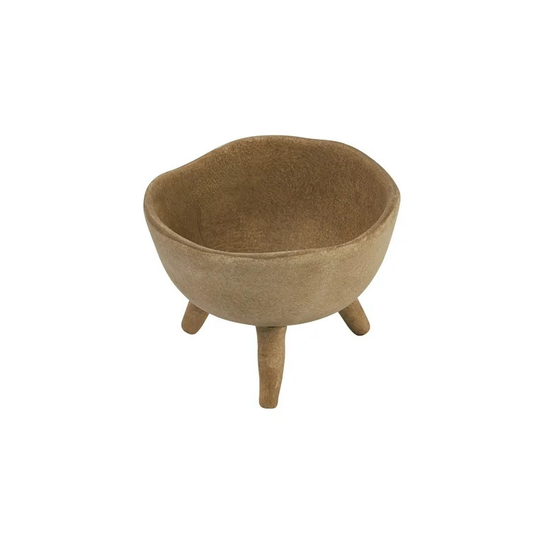 Creative Co-Op Boho Terracotta Footed Bowl with Organic Edge, Matte Taupe - Walmart.com | Walmart (US)