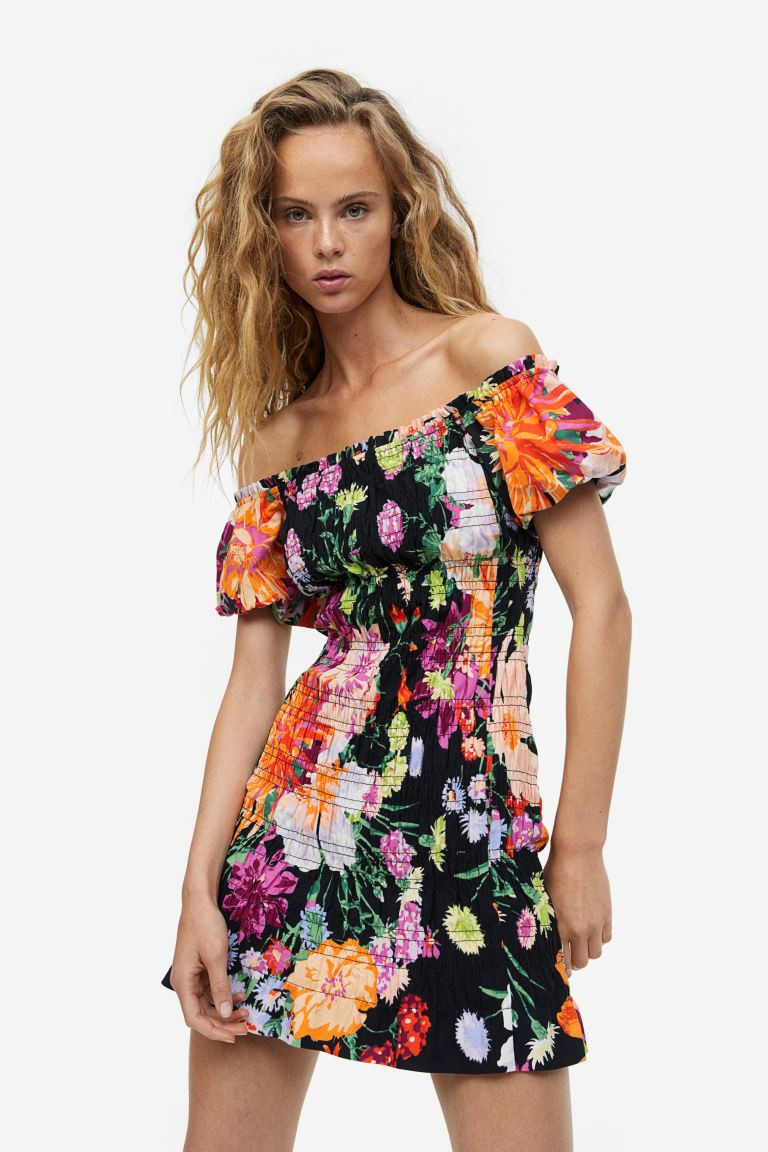 Vestido fruncido off shoulder | H&M (FR, IT, ES, PT, BE)