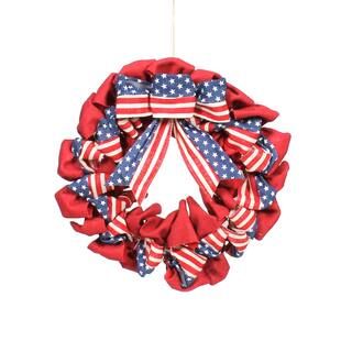 20" Red, White, Blue Burlap Wreath by Ashland® | Michaels Stores