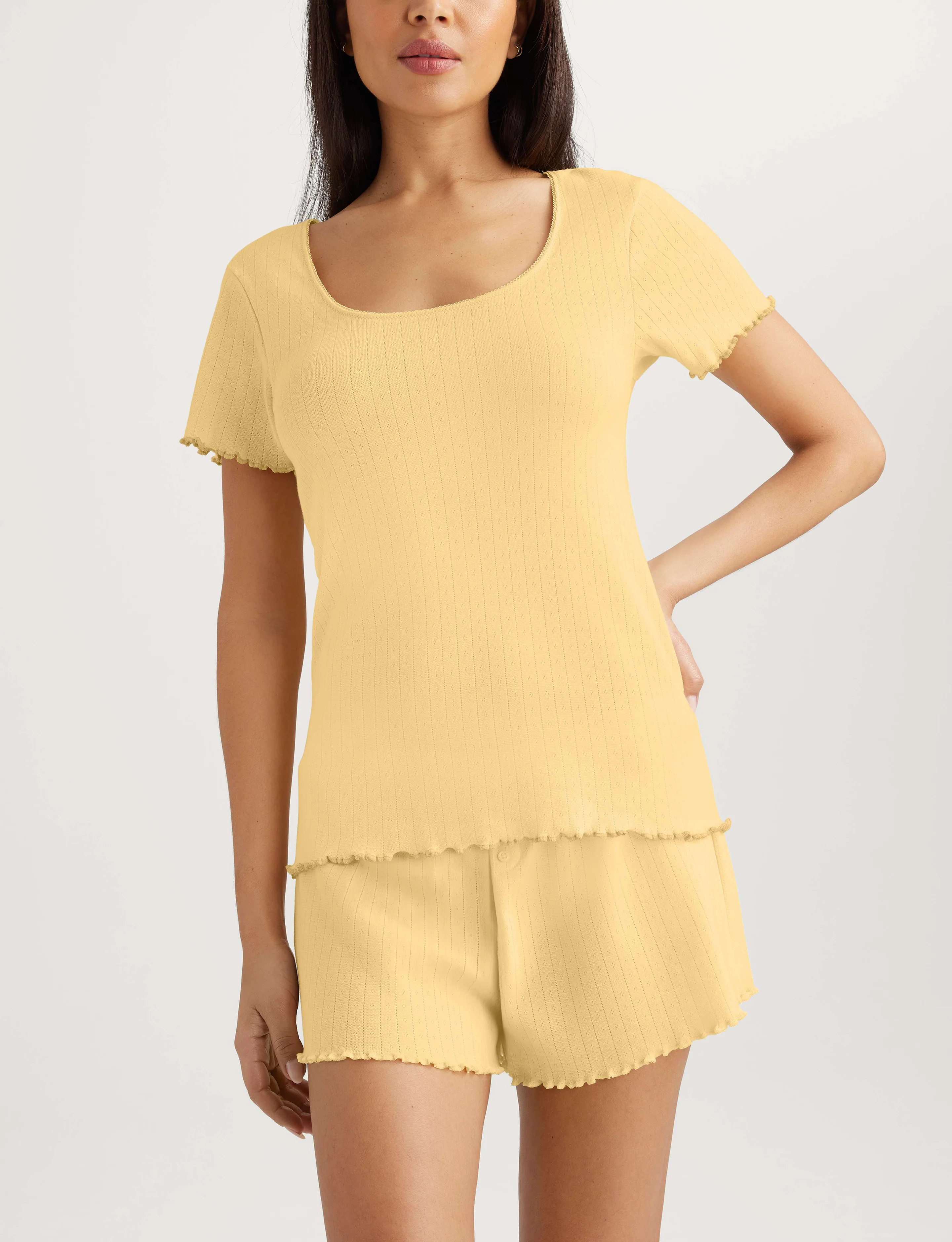 Women's Cotton Pointelle Rib Tee | Tommy John