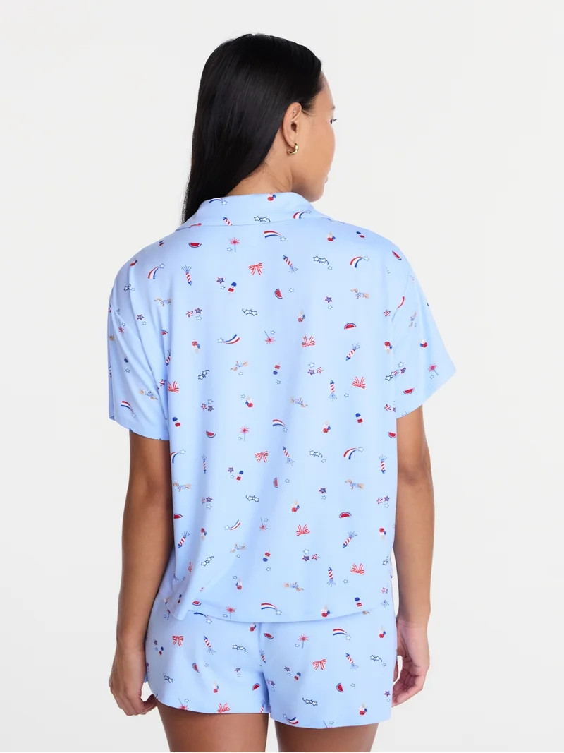 Way to Celebrate Women's Shorty Notch Fourth of July Pajama Set, 2-Piece, Sizes XS-3X | Walmart (US)