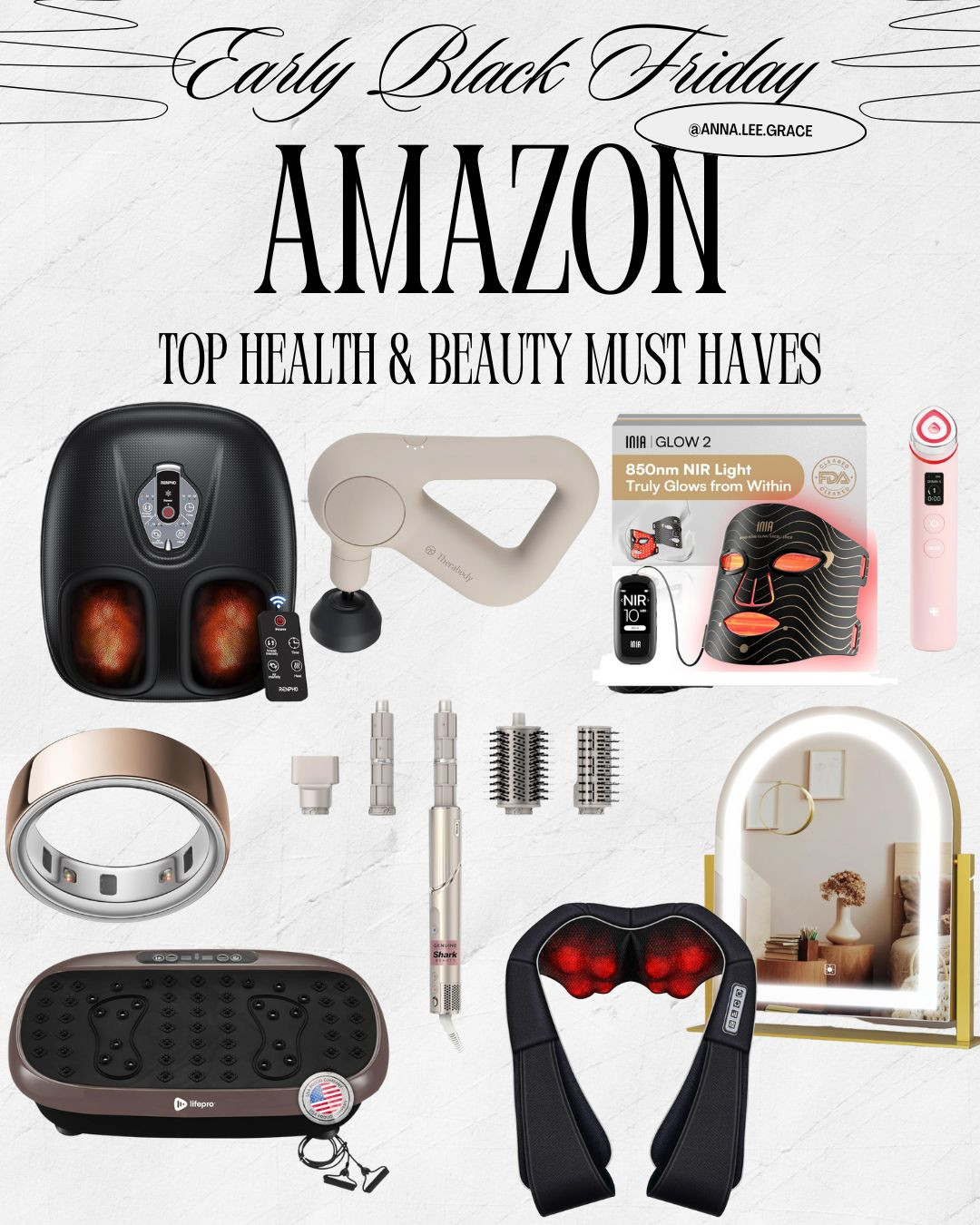 Amazon, early black friday top health and beauty must haves!! 

Amazon finds, black friday sale, wellness finds, health finds, beauty finds, red light therapy  

 #LTKCyberWeek #LTKselfcare #LTKSaleAlert