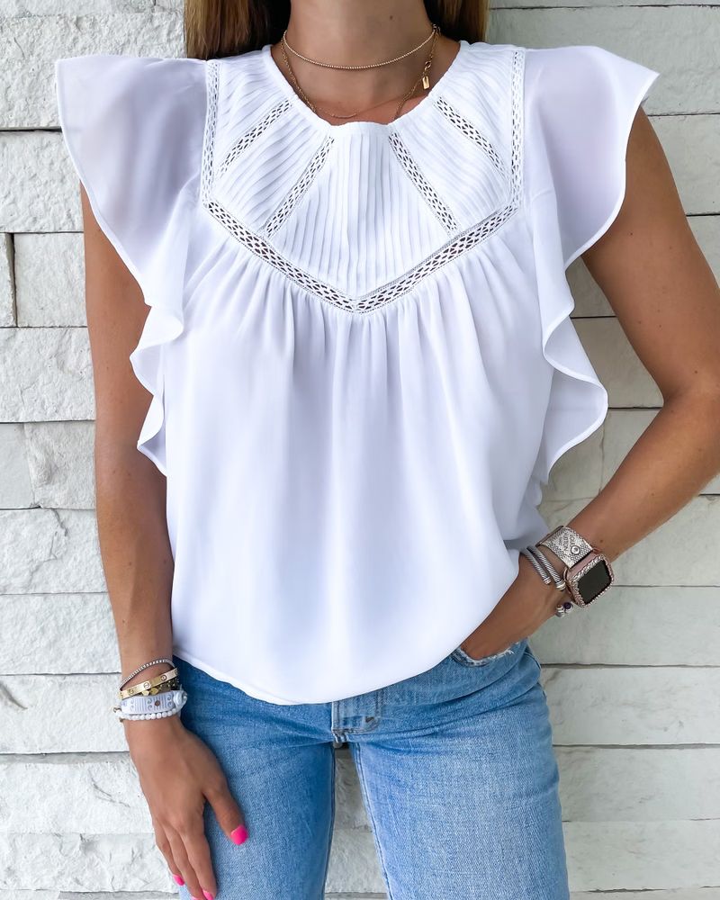 Online Exclusive
			


  
						
							Flutter Sleeve Lace Trim Top | Abercrombie & Fitch (US)