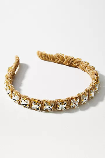 Lele Sadoughi Gold-Square Crystal Stand Headband | Anthropologie (US)