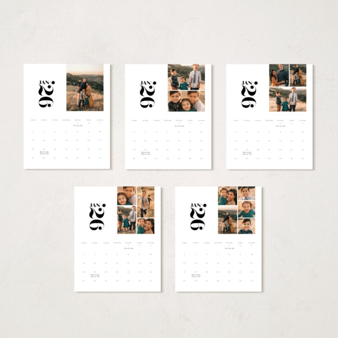"Big Date" - Customizable Photo Calendars in Black by Lori Wemple. | Minted