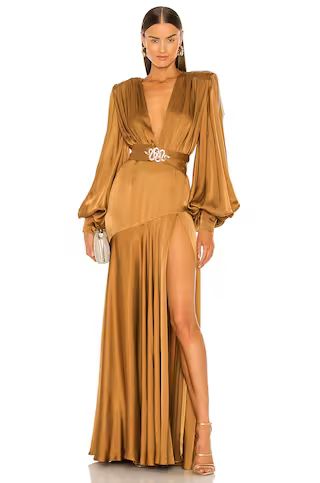 Bronx and Banco Carmen Gown in Gold from Revolve.com | Revolve Clothing (Global)