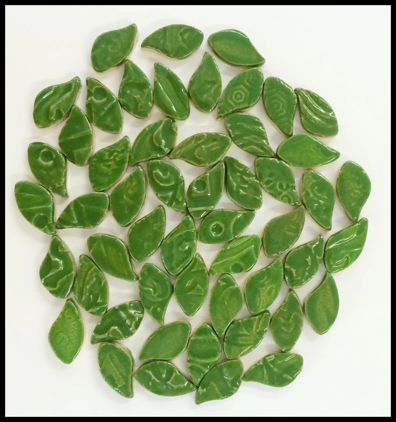 Ceramic Leaves - 50 Mosaic Leaf Tiles - High Fired - Etsy | Etsy (US)