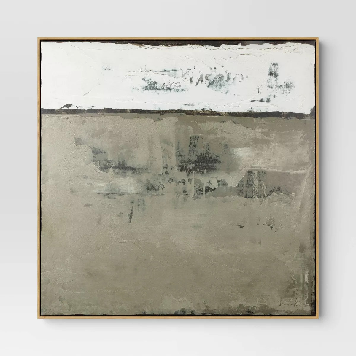 33"x33" Color Block Abstract Canvas Framed Art Neutrals - Threshold™ | Target