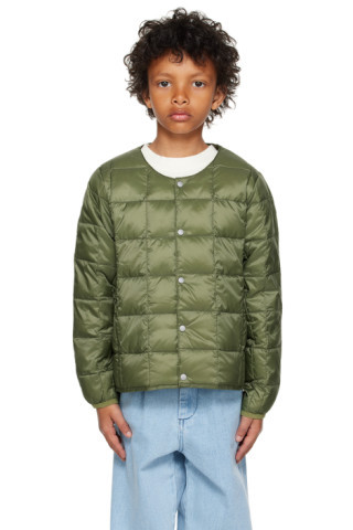 Kids Khaki Quilted Down Jacket | SSENSE