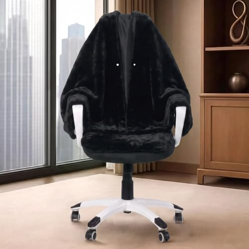 Cozy Bliss 2.0 Office Chair Blanket, Detachable Faux Fur Wearable Blanket – Work from Home & Practical Gifts for Cold People, with Chair Wrap Attaches, Black | Amazon (US)