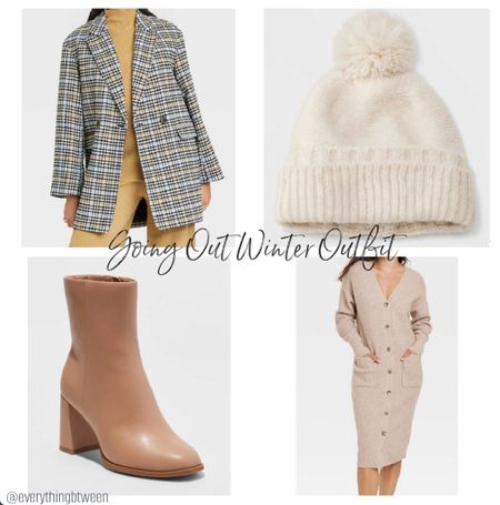 Going out winter outfit: booties, sweater dress, beanie, coat

#LTKstyletip #LTKHoliday #LTKSeasonal