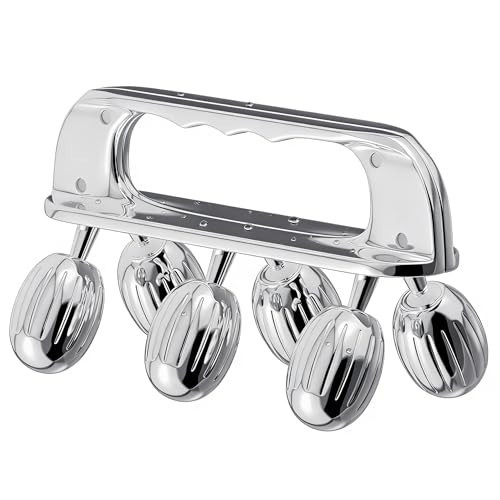 Yeamon Stainless Steel Handheld Muscle Roller, Deep Tissue Body Massager with 3 V-Shaped Roller Sets, Ergonomic Grip Manual Massage Tool for Arms, Legs & Back Relief, Post Workout Recovery | Amazon (US)