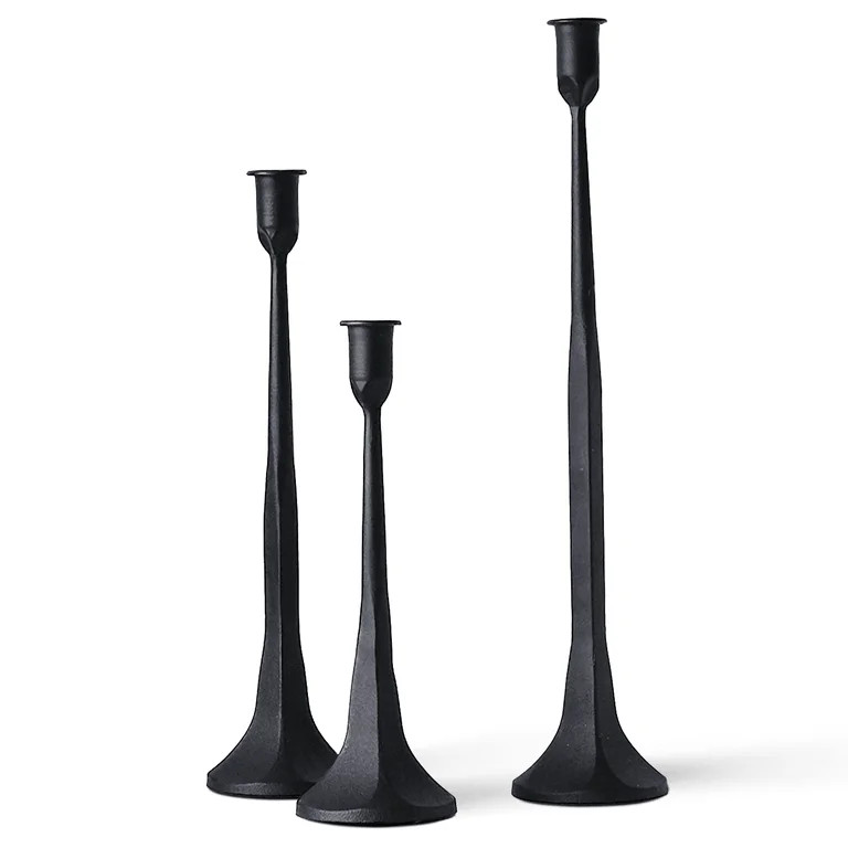 Cast Iron Taper Candle Holder Set of 3, Tall Candlestick Holders for Dining Table Centerpiece Dec... | Walmart (US)