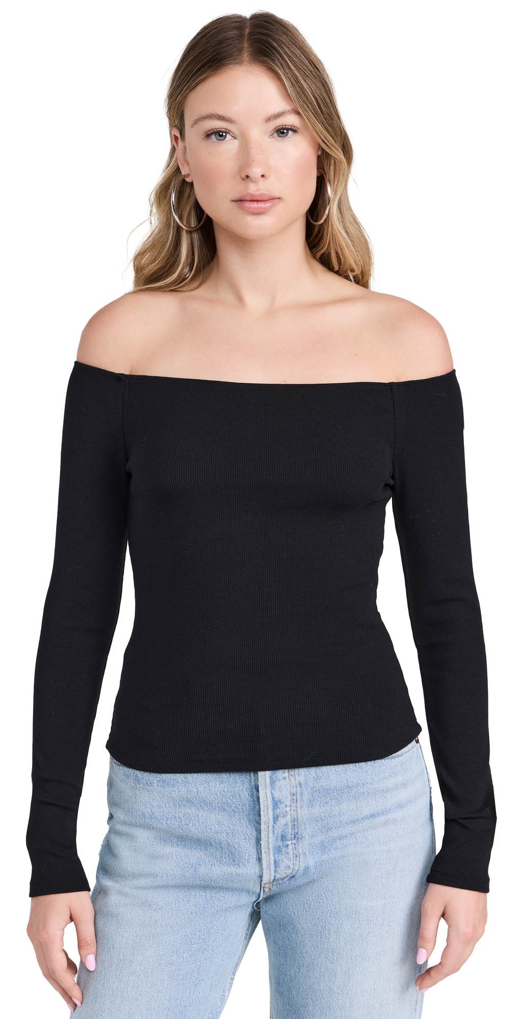 Joe's Jeans Off Shoulder Top Black S | Shopbop