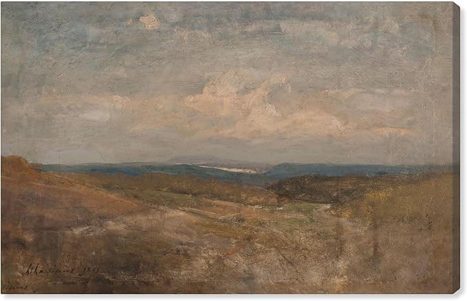Hill Top View Canvas Vintage Landscape Art by Art Remedy, Gallery Wrapped, 45" x 30" | Amazon (US)