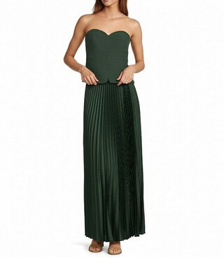 Antonio Melani Billie Crepe Strapless Pleated Maxi Dress | Dillard's | Dillard's