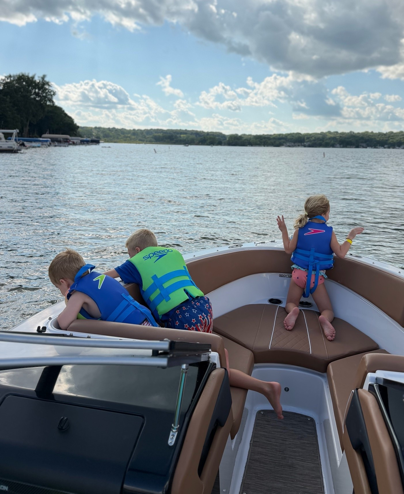 These are the life vests we own and love for our kids! We own the 30-50 lb and 50-90 lb styles and the kids find them so comfortable!