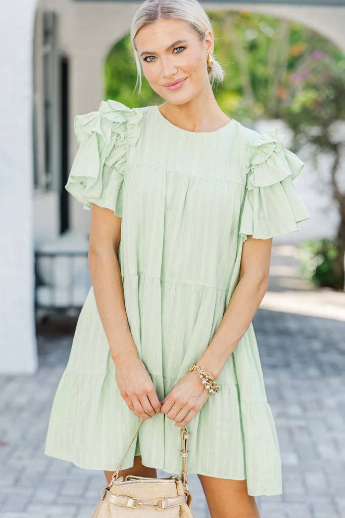 Spring Zest Lime Green Babydoll Dress | The Mint Julep Boutique