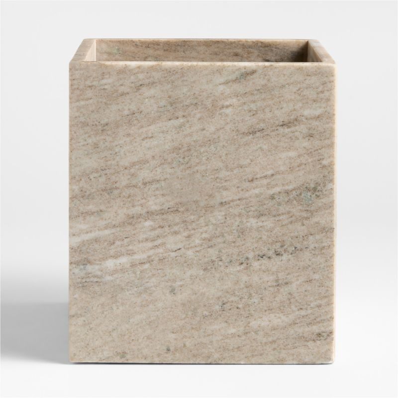 Tuscan Beige Marble Trash Can + Reviews | Crate & Barrel | Crate & Barrel
