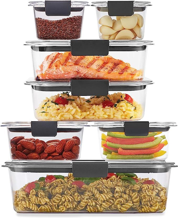 Rubbermaid Brilliance Storage 14-Piece Plastic Lids | BPA Free, Leak Proof Food Container, Clear | Amazon (US)