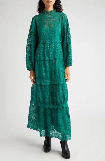 FARM Rio Long Sleeve Guipure Lace Maxi Dress | Nordstrom | Nordstrom