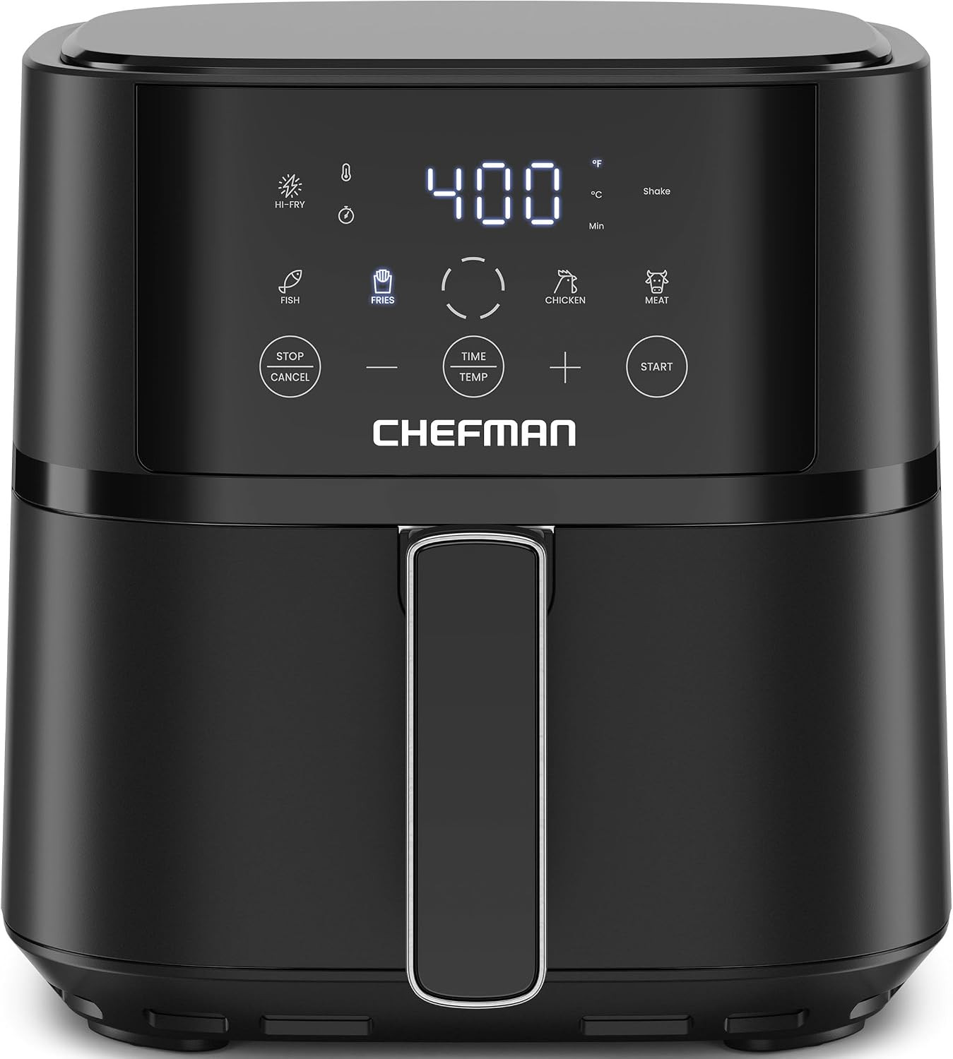 Chefman Air Fryer – 4 QT Compact Airfryer for Quick & Easy Meals in Minutes, Features Hi-Fry Technology for Extra Crisp, Touchscreen Controls with 4 Presets, Nonstick & Dishwasher Safe Basket - Black | Amazon (US)