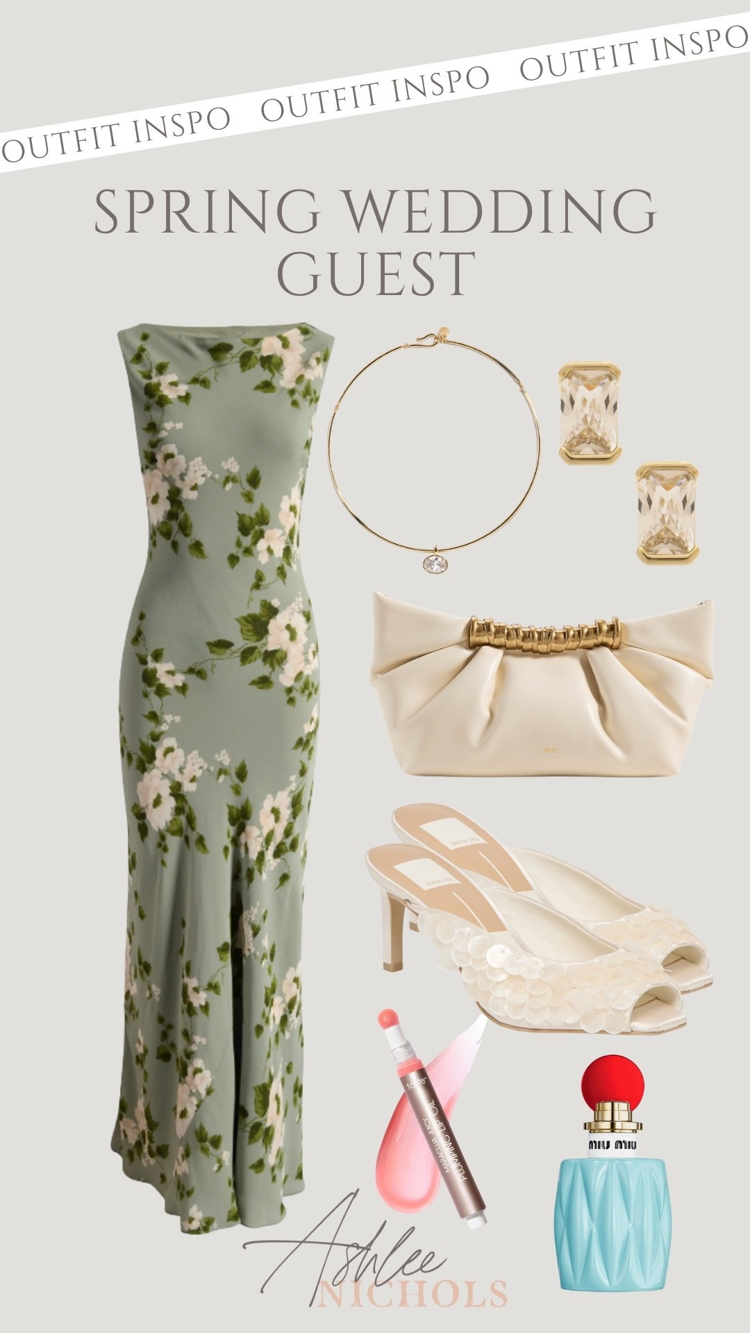 Spring wedding guest outfit inspo!

Spring outfit, wedding guest dress, floral dress, sequin heels, evening bag 

#LTKSeasonal #LTKWedding #LTKootd