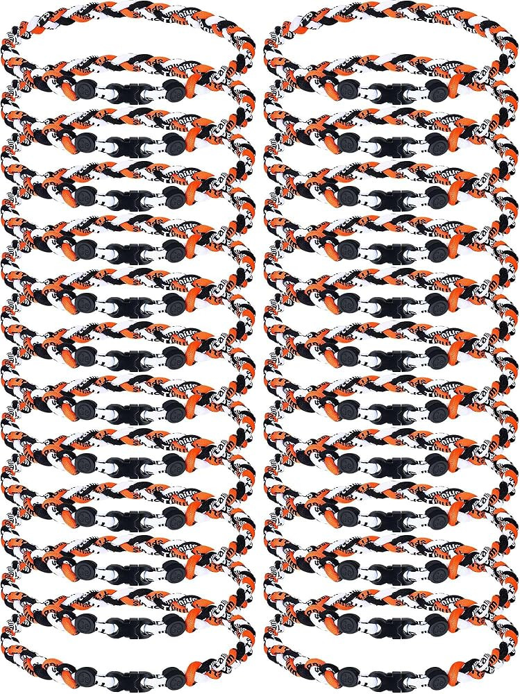 MTLEE Baseball Necklaces Bulk for Boys,3 Braided Rope Tornado Baseball Necklace, Assorted Colors ... | Amazon (US)