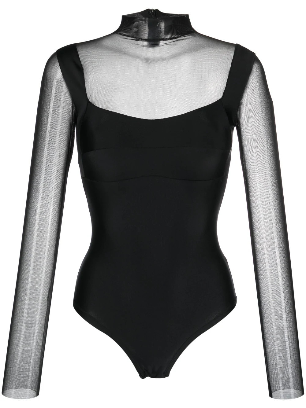 Atu Body Couture semi-sheer bodysuit - Black | Farfetch Global