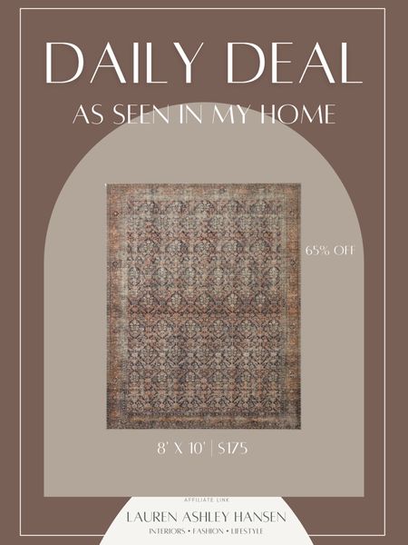 This Loloi Billie rug is one of our personal favorites! We have it in our back playroom and it’s perfect. It’s Wayfair’s Daily Deal today and it’s 65% off! The 8’ x 10’ is only $175! 

#LTKhome #LTKsalealert #LTKstyletip