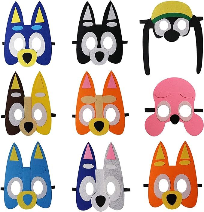 NUOMAN 9 Packs Puppy Dogs Felt Mask for Kids Puppy Dog Theme Party Supplies Decoration Cosplay Do... | Amazon (US)