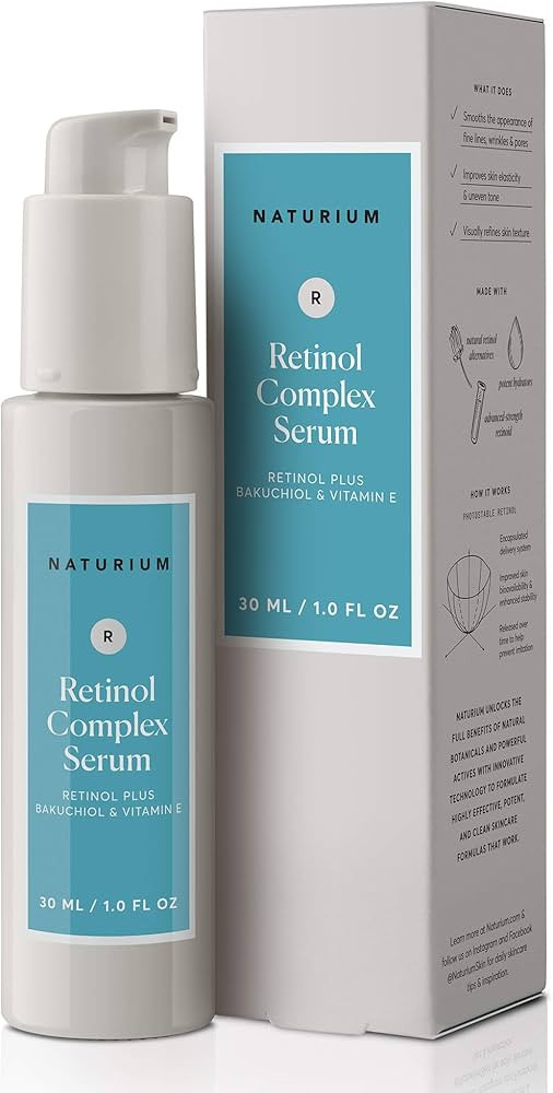 Naturium Retinol Complex Serum, Encapsulated Retinols & Bakuchiol, Refining & Smoothing Facial Se... | Amazon (US)