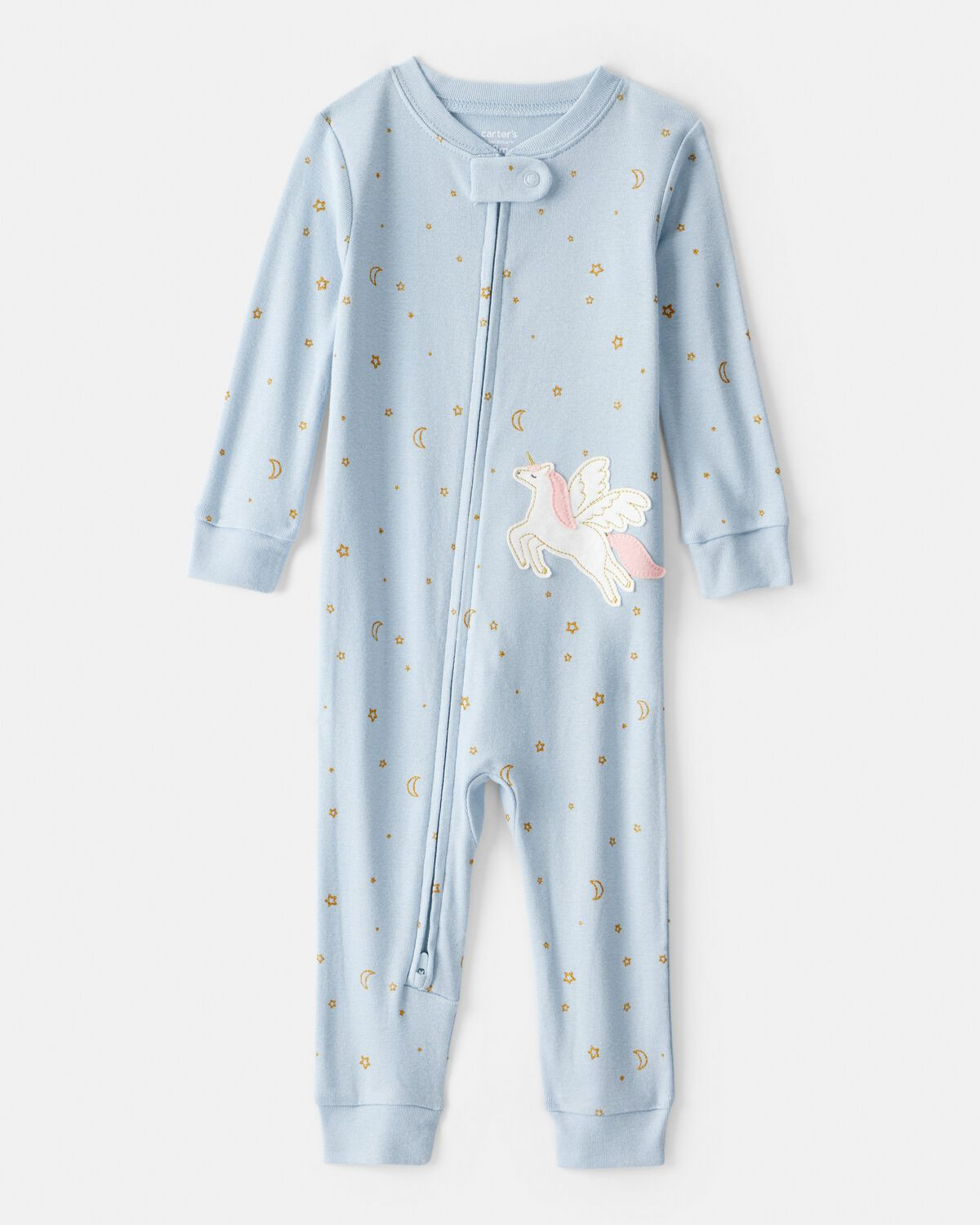 Toddler Girl Unicorn Star 100% Cotton Long-Sleeve 1-Piece Pajamas - Blue | Carter's Inc