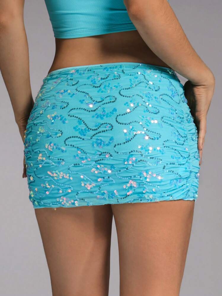 Forever 21 Women's Sparkly Solid Color Bodycon Skirt For Summer | SHEIN