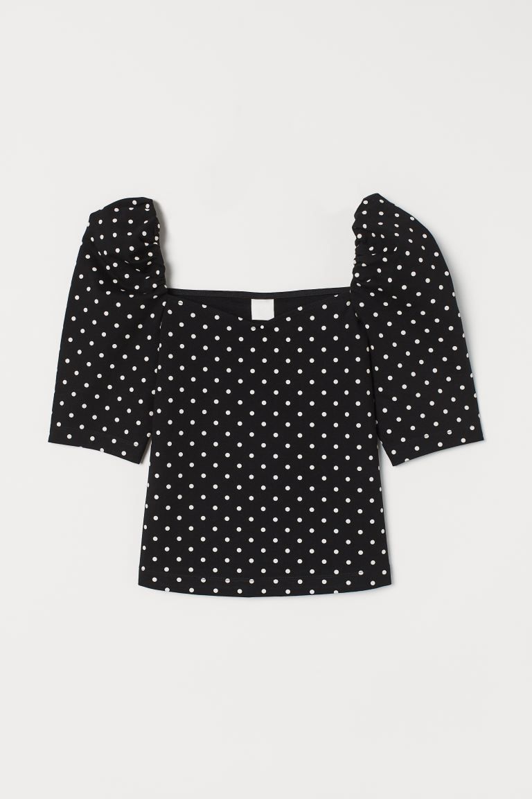 Top in sturdy, stretch fabric with a sweetheart neckline. Concealed elastication over the shoulde... | H&M (UK, MY, IN, SG, PH, TW, HK)