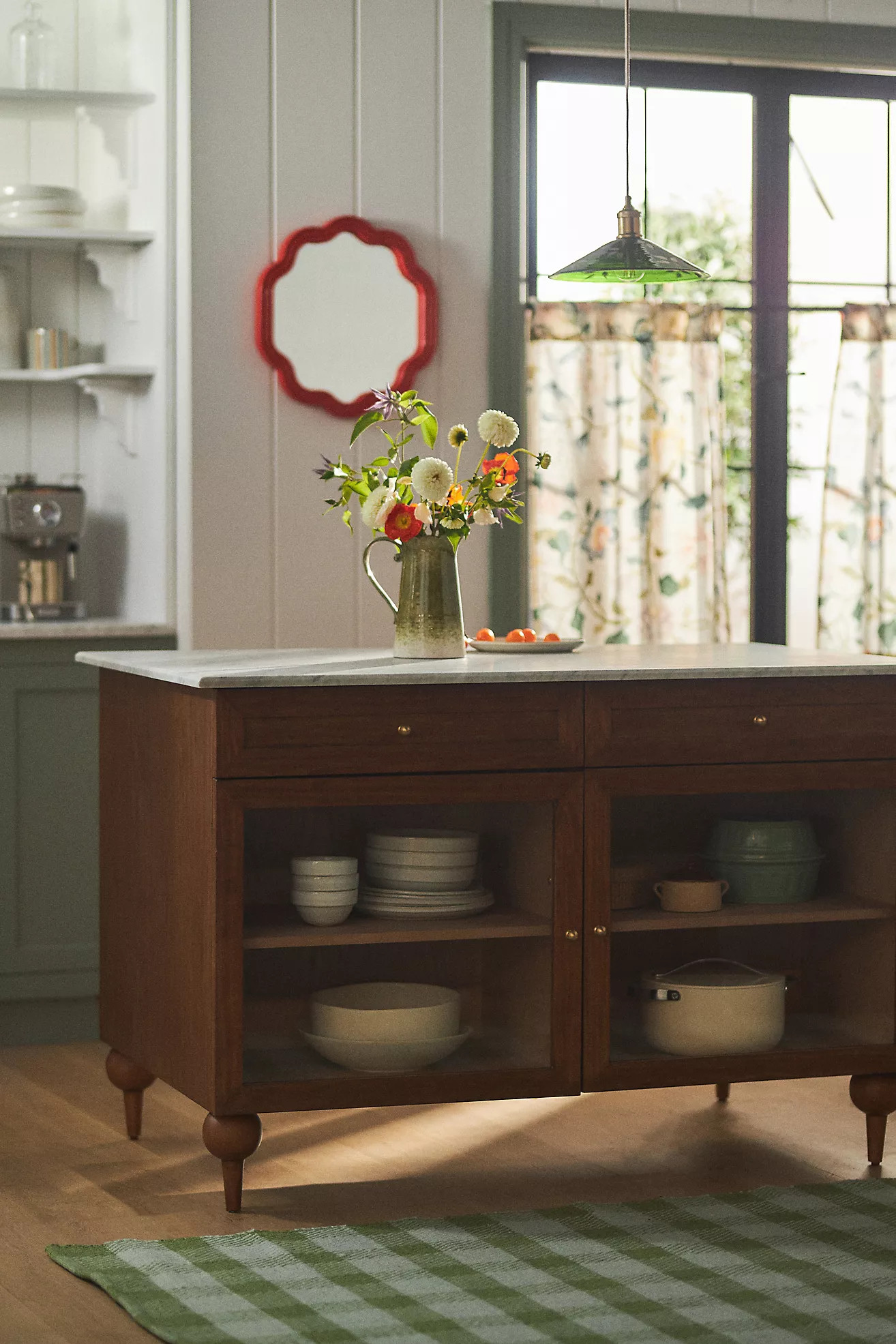 The Fern Rectangular 55" Marble Top Kitchen Island | Anthropologie (US)