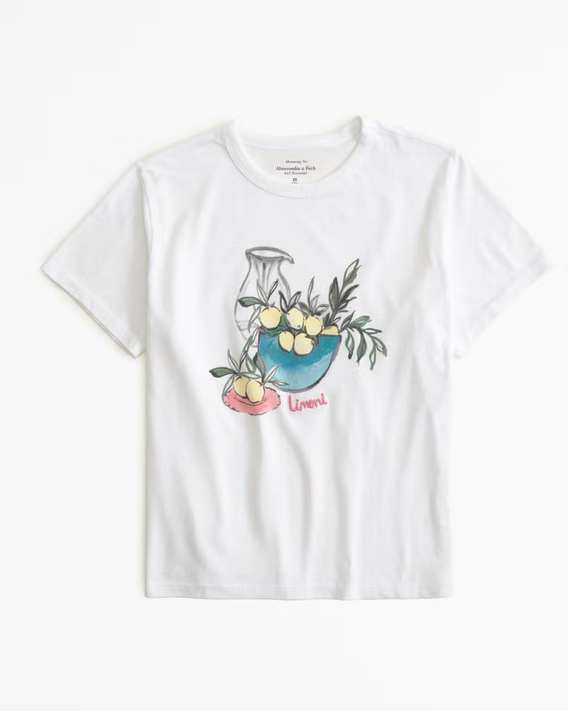 Short-Sleeve Lemon Graphic Skimming Tee | Abercrombie & Fitch (US)