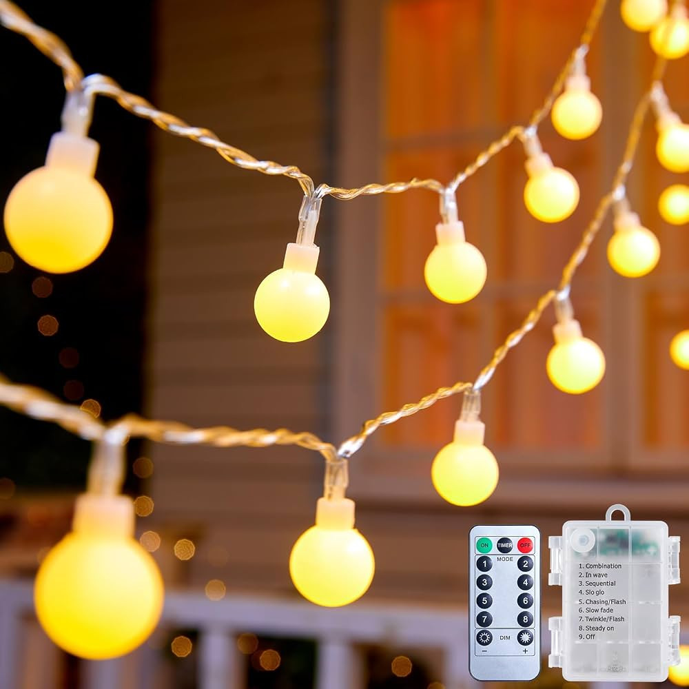 Minetom Battery Operated String Lights, 21FT 60 LED Globe Fairy Lights with Remote, Waterproof Tw... | Amazon (US)