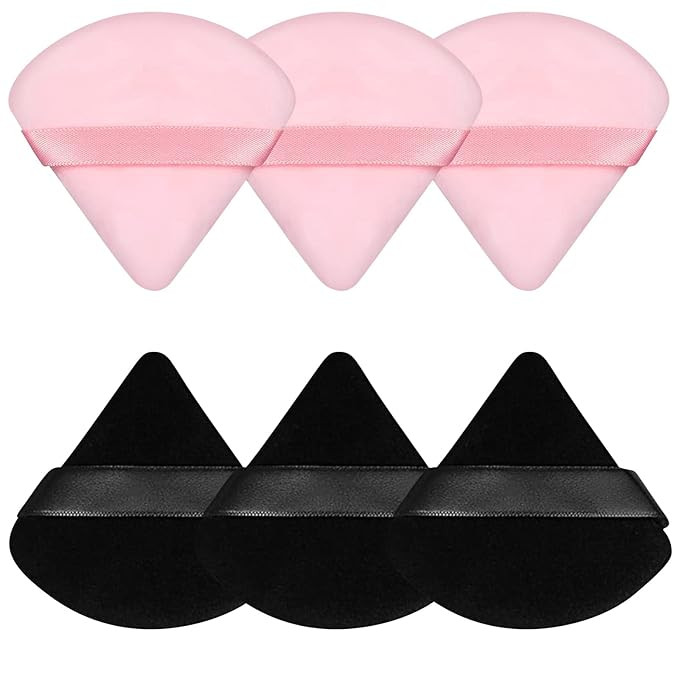 Pimoys 6 Pieces Powder Puff Face Makeup Sponge Soft Velour Triangle Powder Puffs for Loose Powder... | Amazon (US)