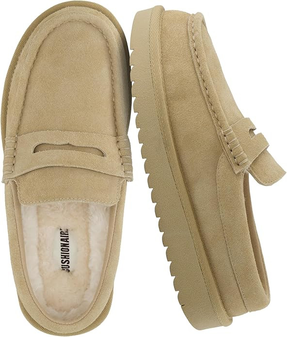 CUSHIONAIRE Ollie Cozy Genuine Suede Clogs for Women, Comfortable Slip-On Mule Loafers with Faux ... | Amazon (US)