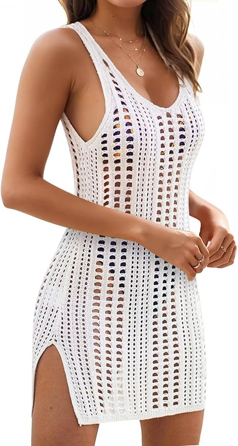 Buauty Women's Crochet Swimsuit Coverup - Lightweight Bikini Cover Ups Dress for Beach, Bathing S... | Amazon (US)