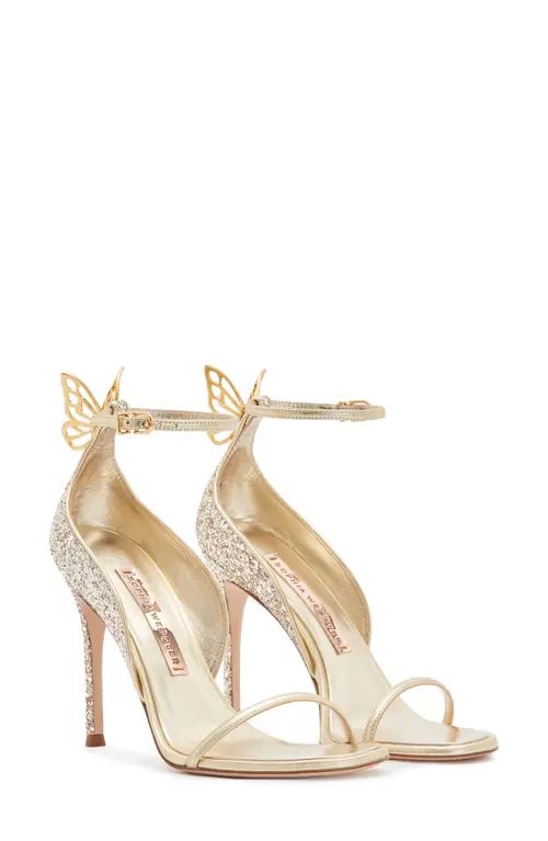 SOPHIA WEBSTER Mariposa Ankle Strap Sandal in Champagne Glitter at Nordstrom, Size 5.5Us | Nordstrom
