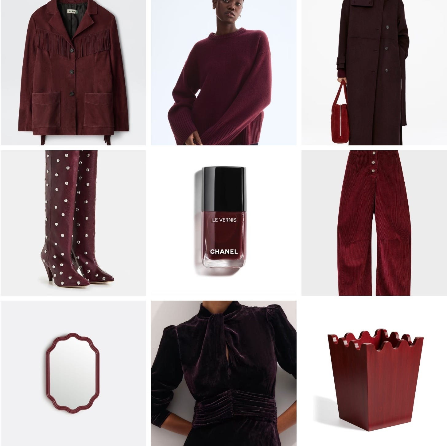 All about Burgundy 
Burgundy, Plum, Malaga Wine, Claret, Rouge Noir - there are many ways to describe the deep-red-purply-brown shade that feels so right from Autumn to the lead up to Christmas. 
And there is so much of it around …. 

#LTKfestive #LTKwinter #LTKstyletip
