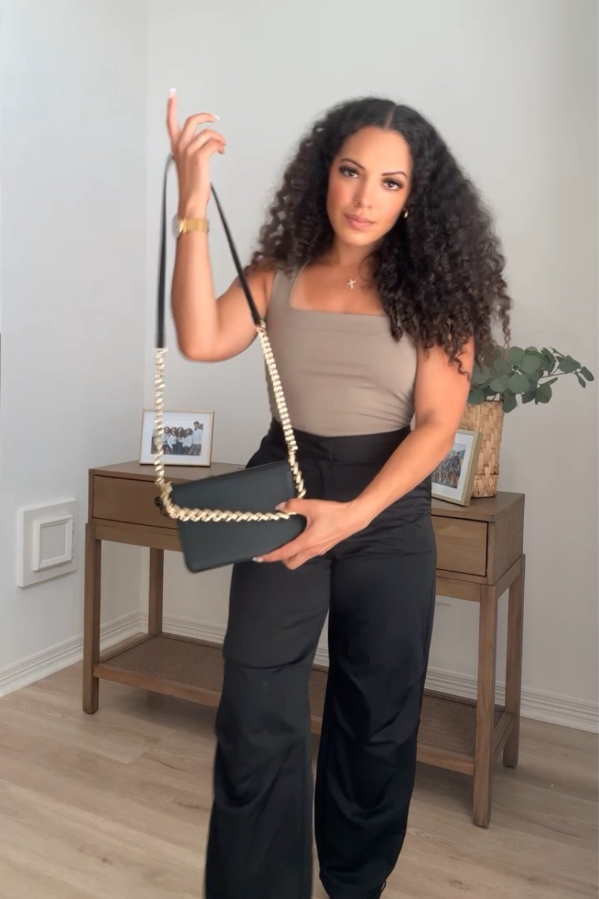 Linked this taupe square neck top, black pants, cross necklace, gold drop earrings, and some similar sandals and purses 🤎✨

#LTKSaleAlert #LTKStyleTip #LTKFindsUnder50