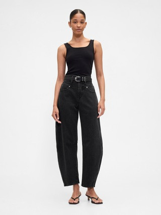 High Rise Barrel Jeans | Gap Factory