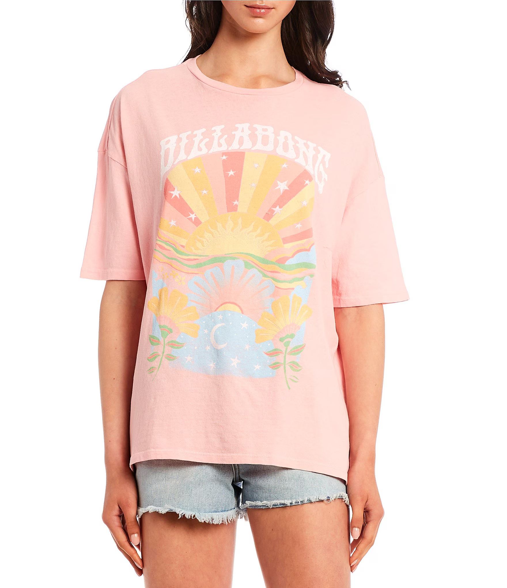 Good Vibes Oversized Graphic Tee | Dillard's